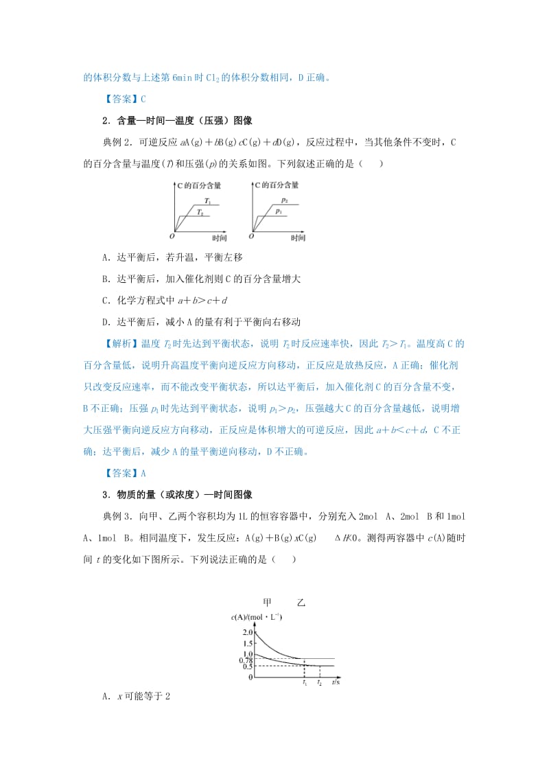 2019届高考化学 专题十三 化学反应速率与化学平衡图象题的破解策略精准培优专练.doc_第2页