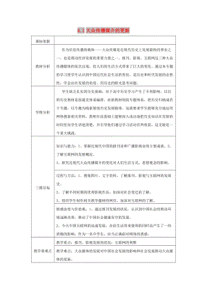 2018-2019學(xué)年高中歷史 專題四 中國(guó)近現(xiàn)代社會(huì)生活的變遷 4.3 大眾傳播媒介的更新教案 人民版必修2.doc