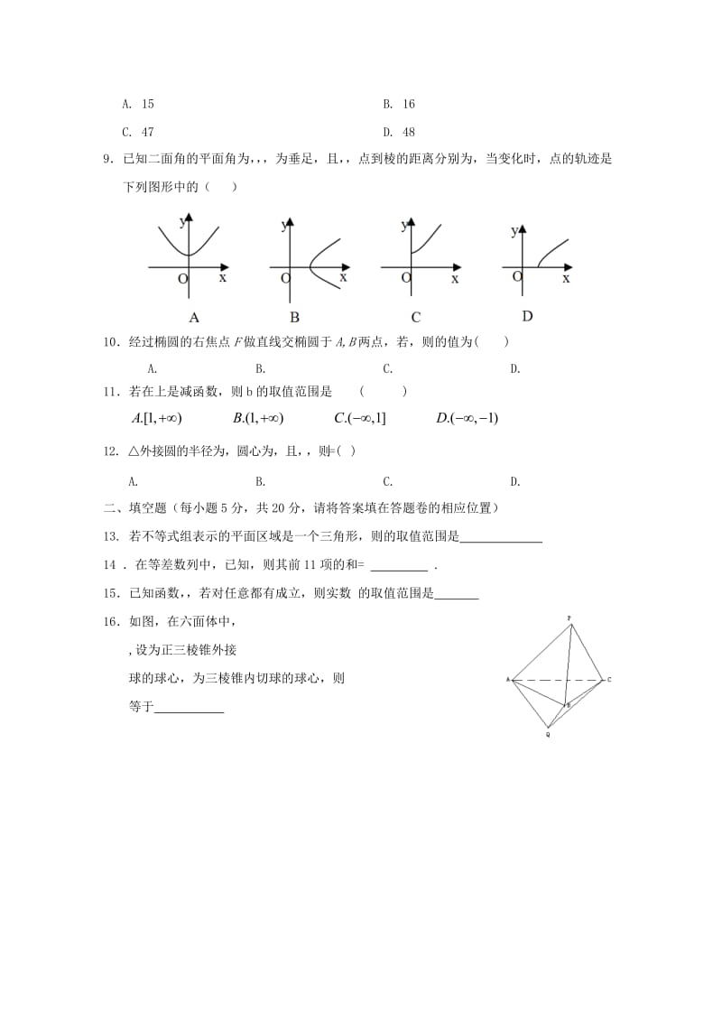 2019-2020学年高二数学下学期第三次月考试题 理 (II).doc_第2页