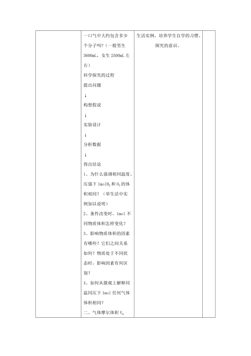 2019版高中化学 第一章 从实验学化学 1.2 化学计量在实验中的应用(第2课时)教案 新人教版必修1.doc_第3页