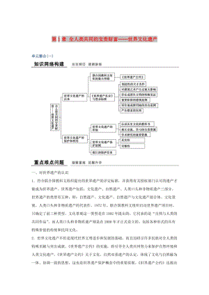 2018-2019版高中歷史 第1章 全人類共同的寶貴財富──世界文化遺產(chǎn)單元整合學(xué)案 新人教版選修6.doc