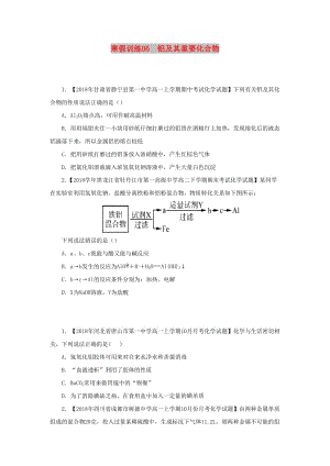 2018-2019學(xué)年高一化學(xué) 寒假訓(xùn)練06 鋁及其重要化合物.docx