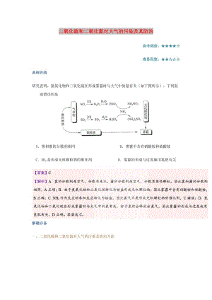 2018-2019學(xué)年高中化學(xué) 第四節(jié) 氨 硝酸 硫酸 課時(shí) 二氧化硫和二氧化氮對(duì)大氣的污染及其防治每日一題 新人教版必修1.doc