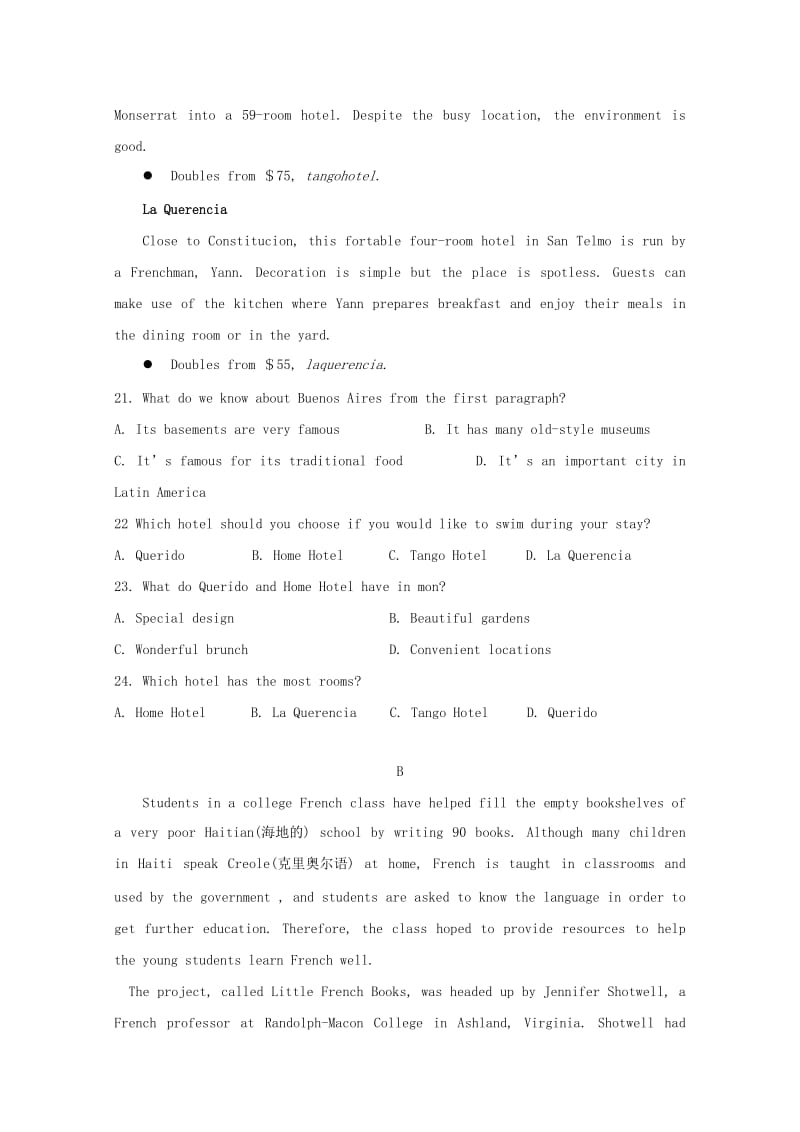 2018-2019学年高一英语上学期第三次月考试题 (II).doc_第2页