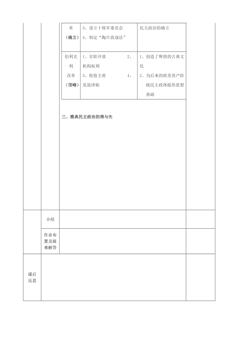 2018-2019年高中历史上学期第13周《卓而不群的雅典》教学设计.doc_第2页