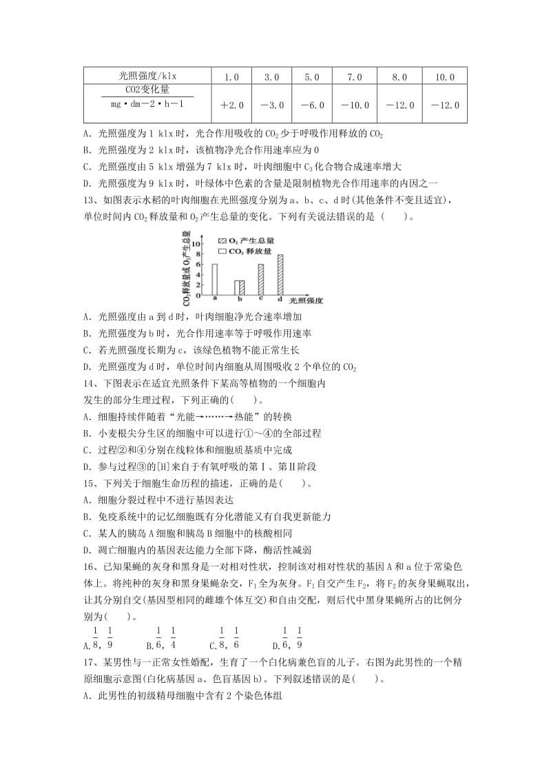 2018-2019学年高二生物下学期第一次月考试题 (I).doc_第3页