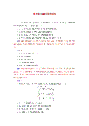 2018年秋高中生物 第三章 基因的本質(zhì) 第2節(jié) DNA分子的結(jié)構(gòu)練習 新人教版必修2.doc