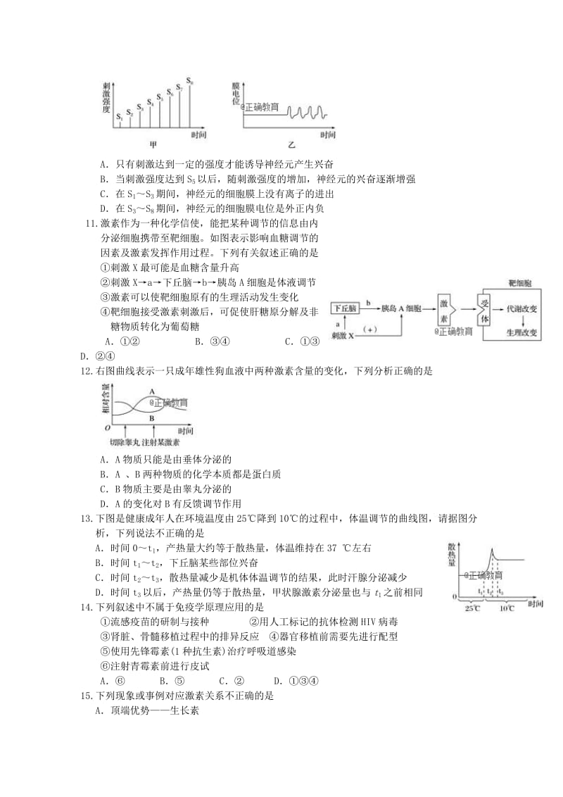 2019-2020学年高二生物上学期期中试题（无答案） (I).doc_第2页