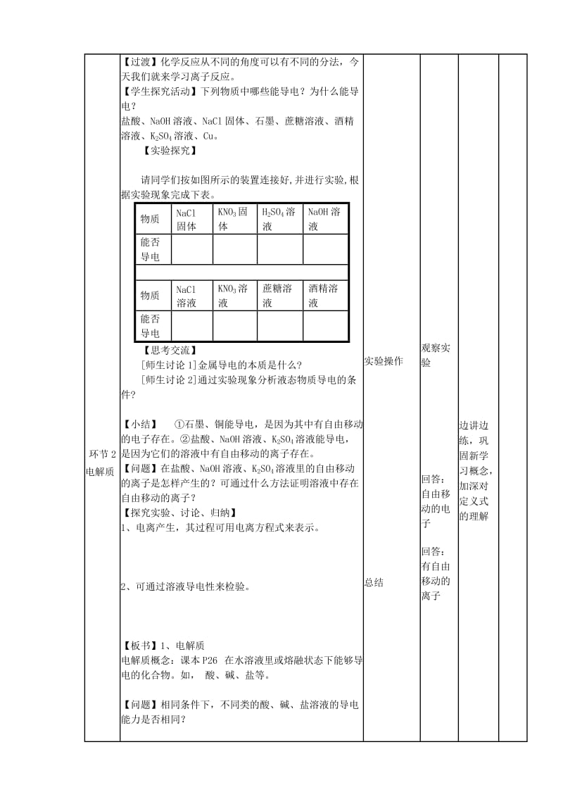 2019-2020学年高中化学上学期《离子反应(第一课时)》教学设计 新人教版必修1.doc_第2页