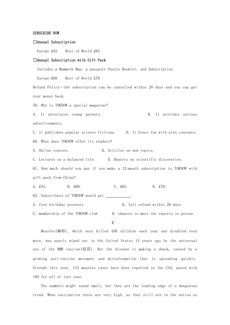 2019-2020学年高一英语下学期课练4实验班.doc_第3页