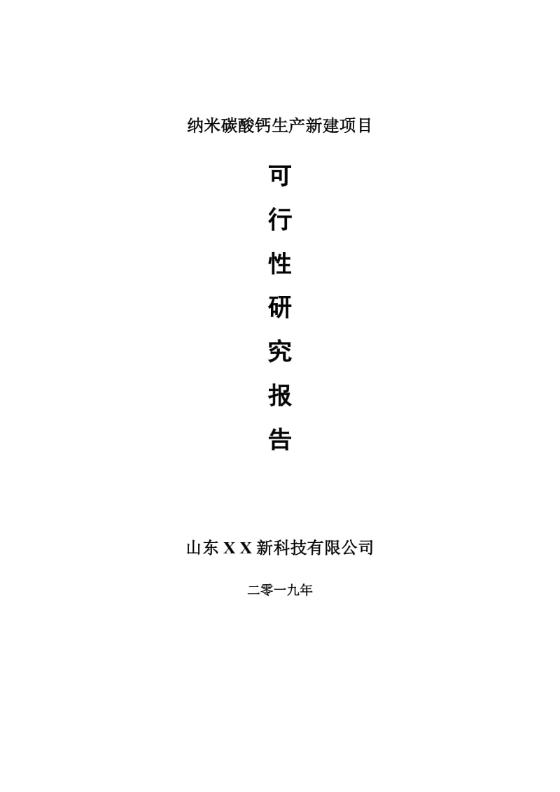 纳米碳酸钙生产新建项目可行性研究报告-可修改备案申请_第1页