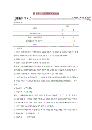 2018-2019學(xué)年高中歷史 第二單元 古代希臘羅馬的政治制度 第5課 古代希臘民主政治課時(shí)作業(yè) 新人教版必修1.doc