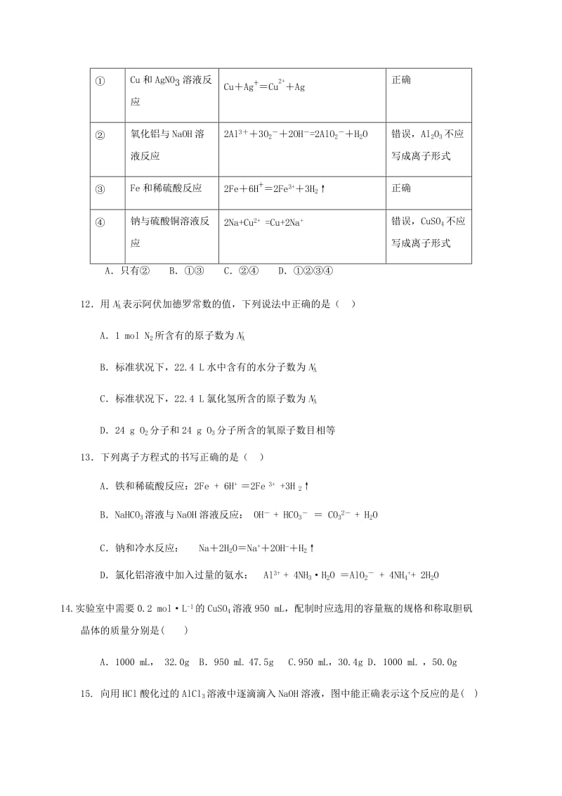 2017-2018学年高一化学上学期第二次月考试题 (I).doc_第3页