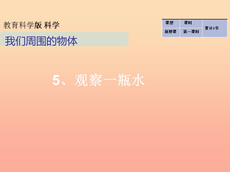 一年級科學(xué)下冊 我們周圍的物體 1.5《觀察一瓶水》課件1 教科版.ppt_第1頁