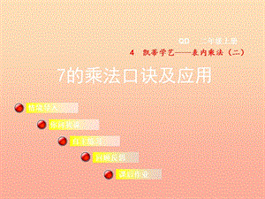 2019秋二年級(jí)數(shù)學(xué)上冊(cè) 第四單元 信息窗2 7的乘法口訣及應(yīng)用課件 青島版.ppt