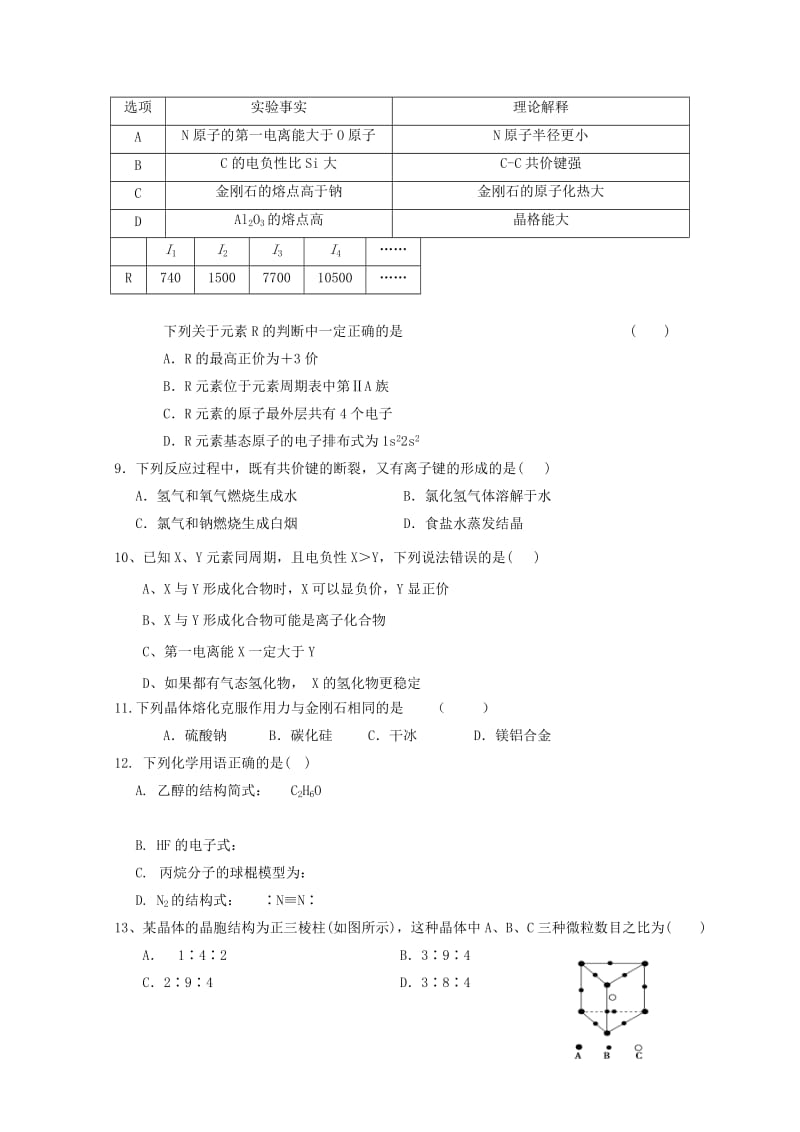 2019-2020学年高二化学下学期期中试题(B).doc_第2页