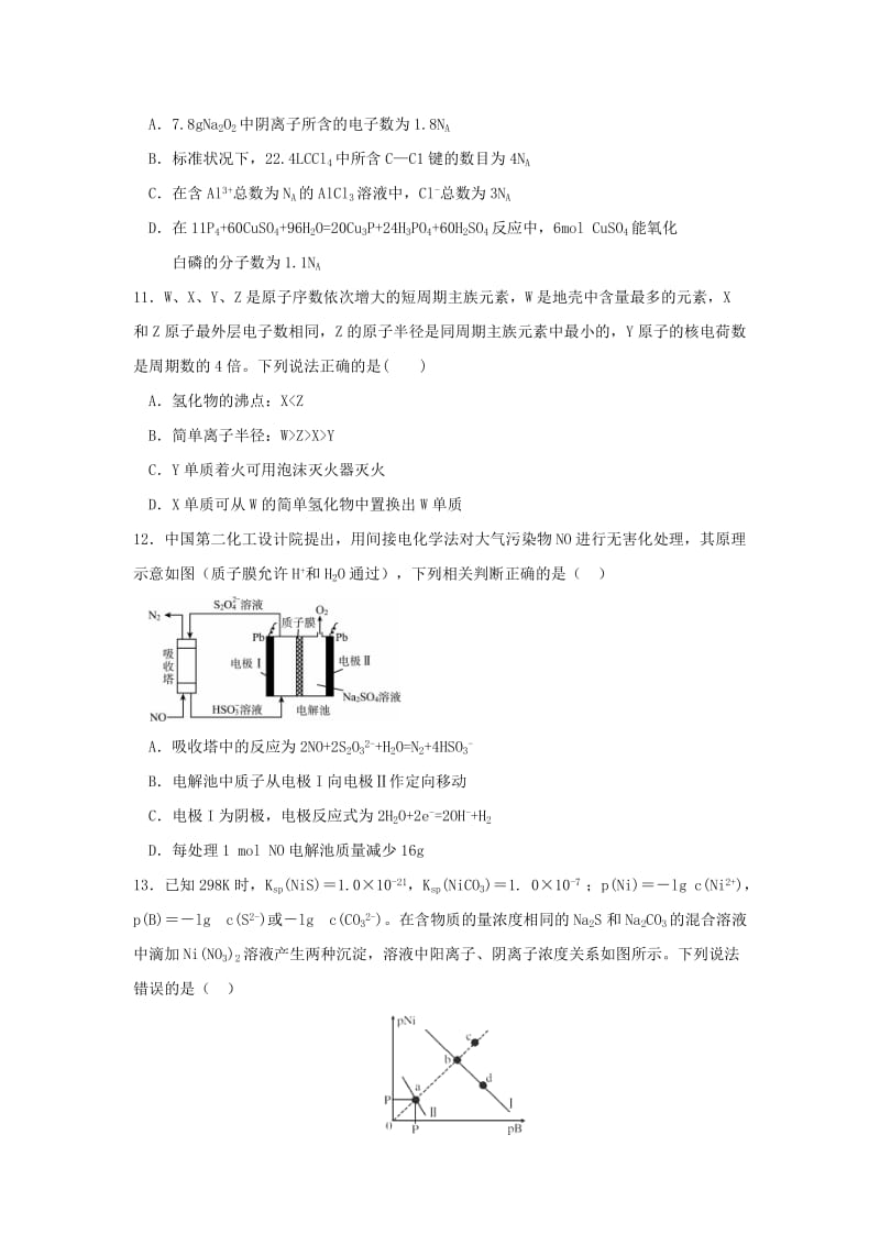 2018届高三化学第七次月考试题 (I).doc_第2页