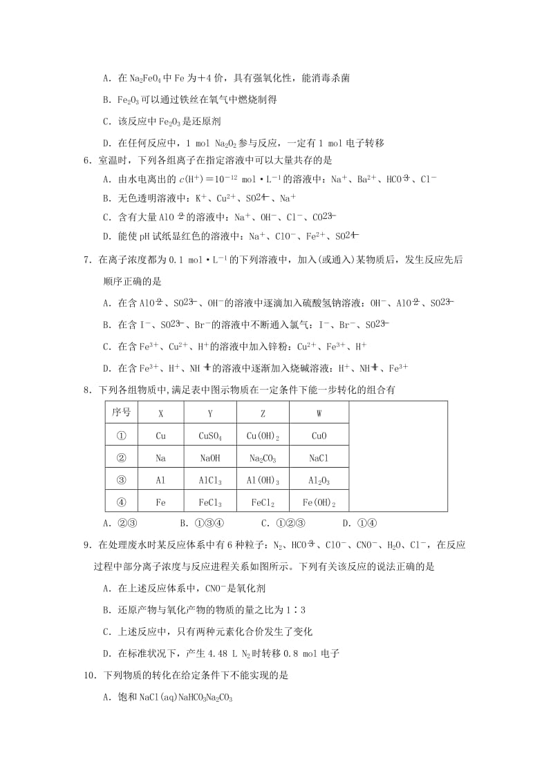 2019届高三化学上学期第二次双周练试题.doc_第2页