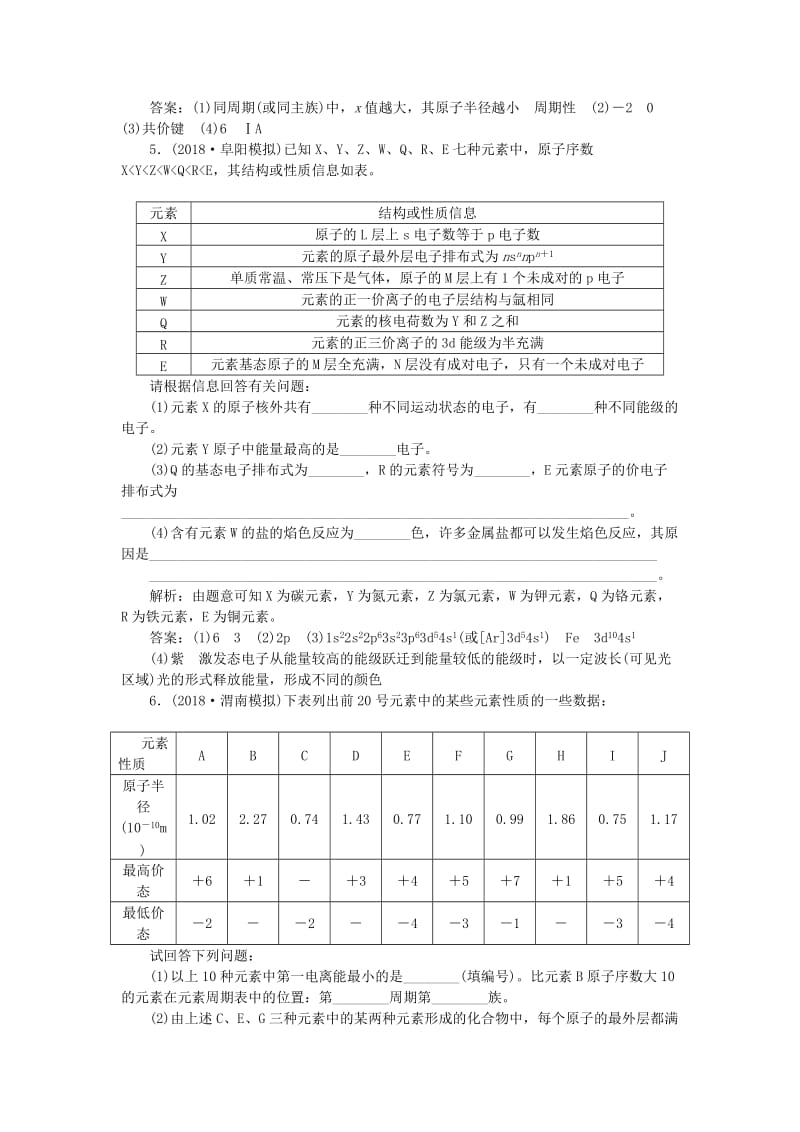 2019届高考化学一轮复习 选考 物质结构与性质 第1节 原子结构课后达标检测 鲁科版.doc_第3页