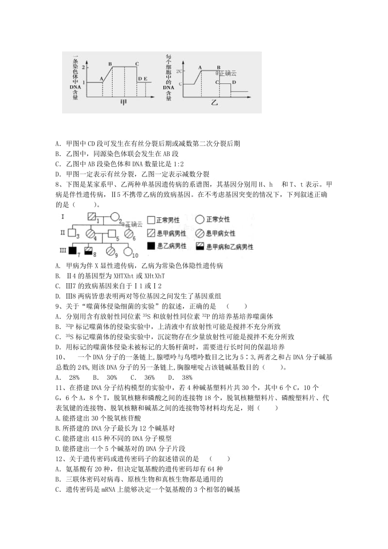 2018-2019学年高二生物上学期月考试题.doc_第2页