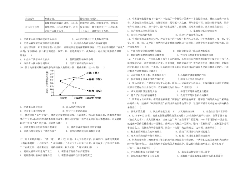 2019-2020学年高二历史下学期期末联考试题 (IV).doc_第2页