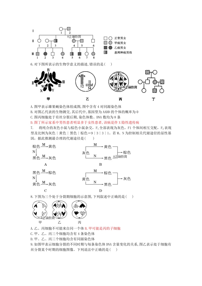 2018-2019学年高二生物上学期第八次双周考试题.doc_第2页