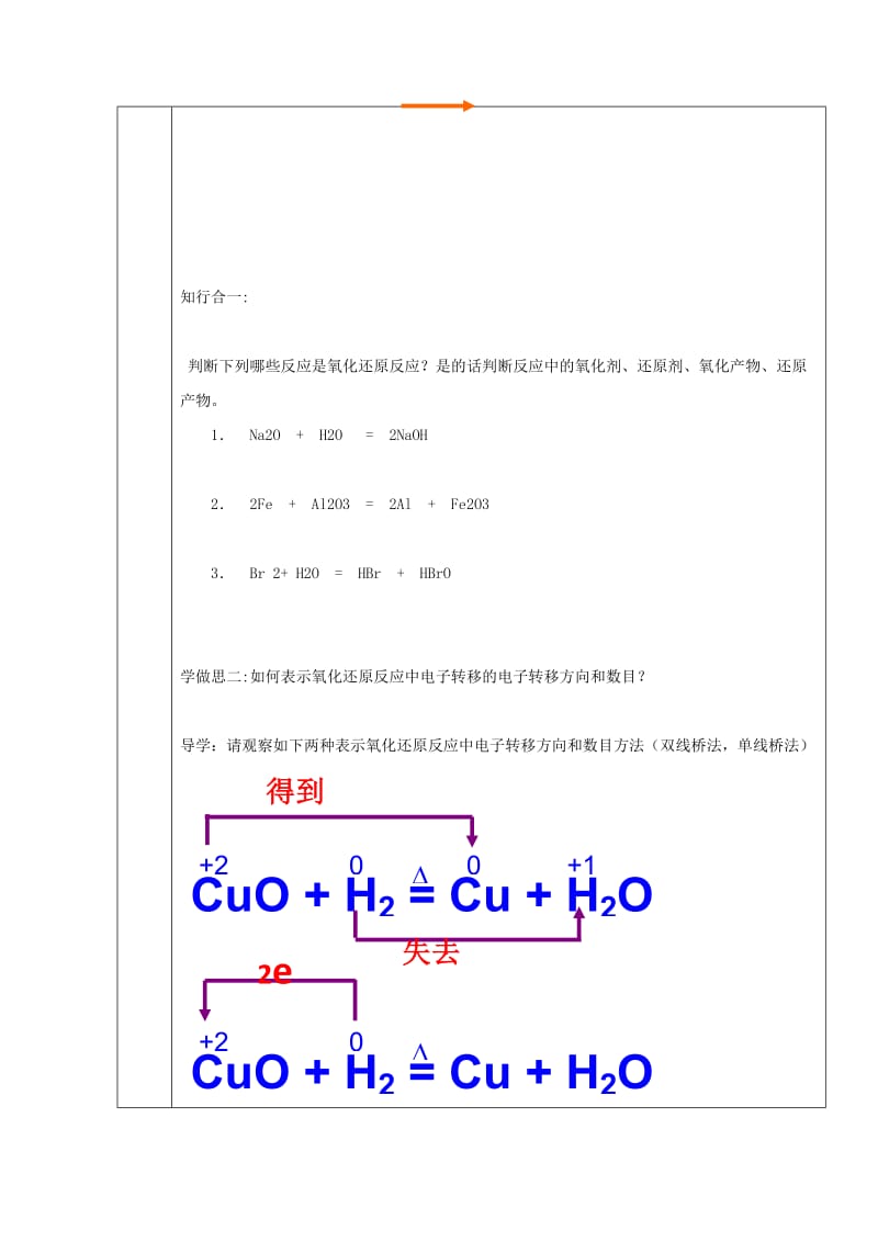 2018-2019学年高中化学 第2章 化学物质及其变化 第3节 氧化还原反应 第2课时教案 新人教版必修1.doc_第2页