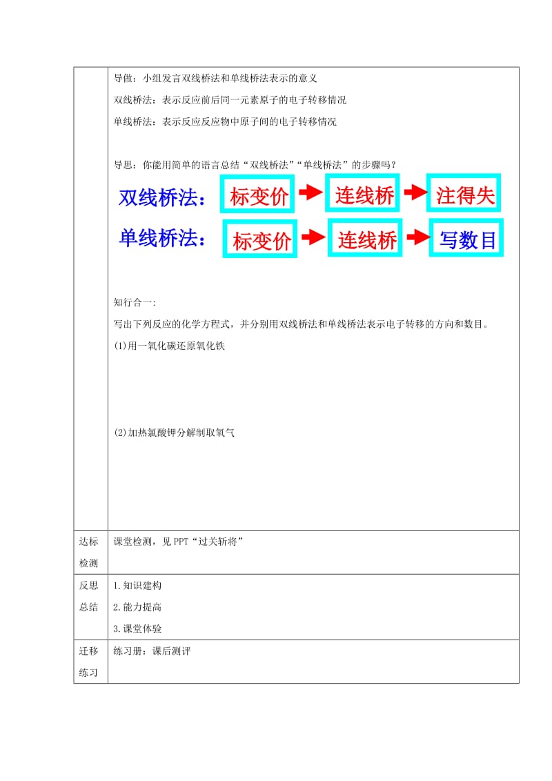 2018-2019学年高中化学 第2章 化学物质及其变化 第3节 氧化还原反应 第2课时教案 新人教版必修1.doc_第3页