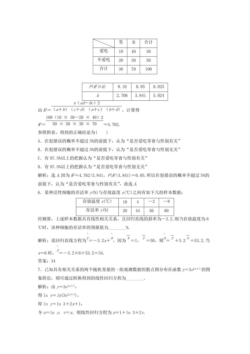 2018-2019学年高中数学 第三章 统计案例课后训练 新人教A版选修2-3.doc_第2页