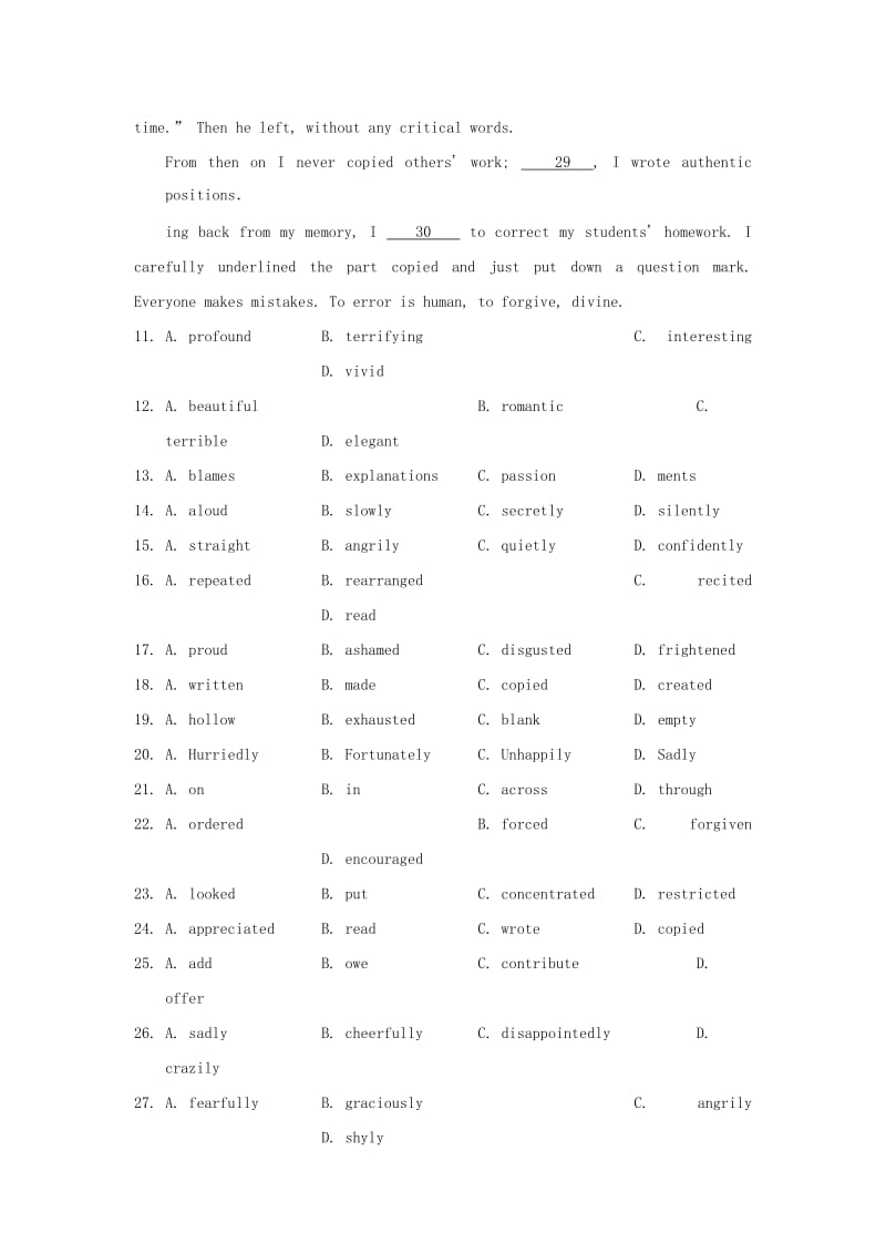 2019-2020学年高二英语12月学生学业能力调研试题.doc_第3页