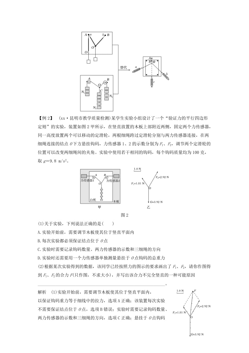 2020版高考物理一轮复习第2章相互作用实验2探究求合力的方法学案.doc_第3页