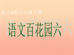 2019春六年級(jí)語文下冊《語文百花園六》課件 語文S版.ppt