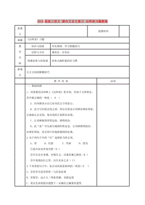 2019屆高三語文 課內(nèi)文言文復(fù)習(xí) 出師表習(xí)題教案.doc