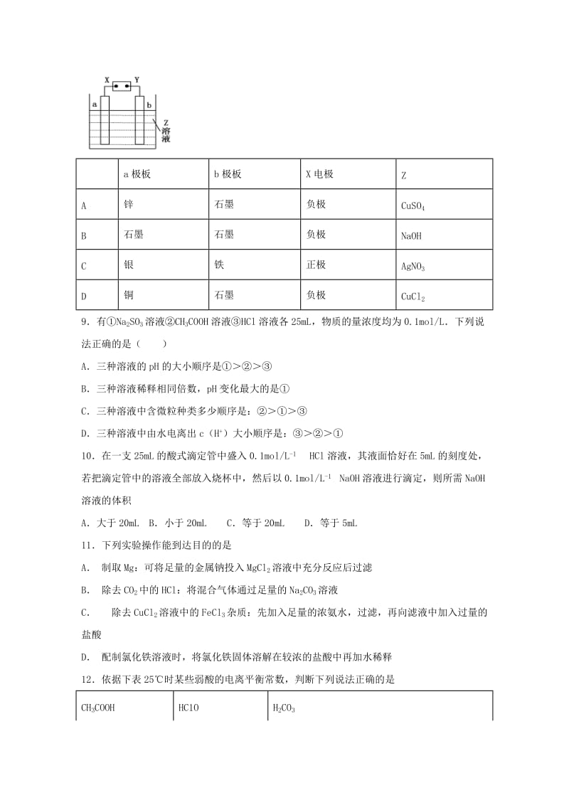 2018-2019学年高二化学上学期期中试题理 (IV).doc_第2页