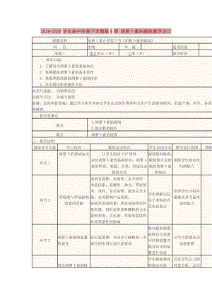 2019-2020學(xué)年高中生物下學(xué)期第6周 胡蘿卜素的提取教學(xué)設(shè)計.doc