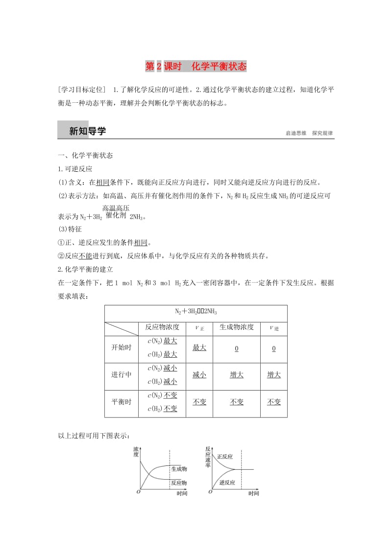 2018-2019版高中化学 专题2 化学反应速率与化学平衡 第二单元 化学反应的方向和限度 第2课时学案 苏教版选修4.doc_第1页