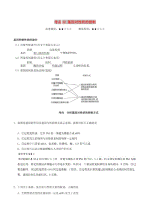 2019年高考生物 考點(diǎn)一遍過(guò) 考點(diǎn)32 基因?qū)π誀畹目刂疲ê馕觯?doc