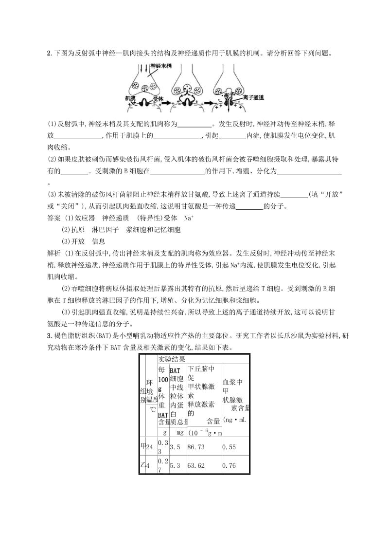 广西2020版高考生物一轮复习高频考向练3生命活动的调节含解析新人教版.docx_第2页