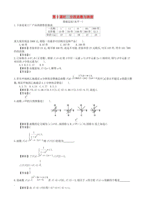 四川省成都市高中數(shù)學(xué) 第一章 集合與函數(shù) 第9課時(shí) 分段函數(shù)與映射同步練習(xí) 新人教A版必修1.doc