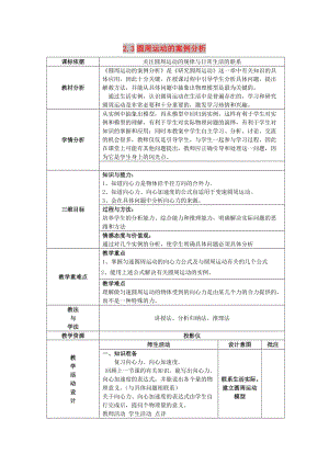 陜西省石泉縣高中物理 第2章 研究圓周運(yùn)動 2.3 圓周運(yùn)動的案例分析教案2 滬科版必修2.doc