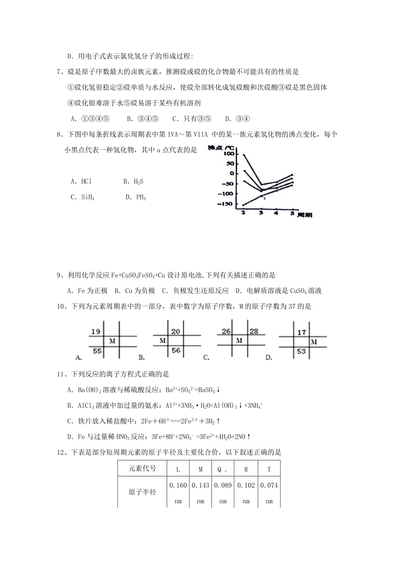 2019版高一化学4月月考试题.doc_第2页