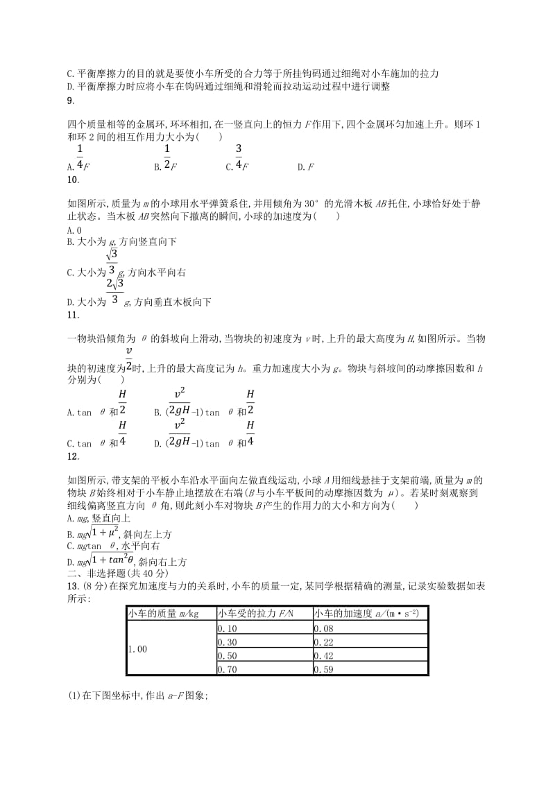 （浙江专版）2019版高考物理一轮复习 第4章 牛顿运动定律检测.doc_第2页