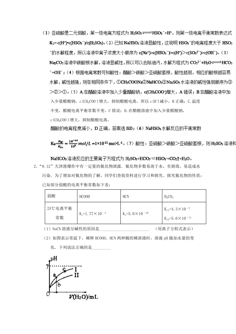 2019年高考化学 备考百强校大题狂练系列 专题36 盐类水解.doc_第2页