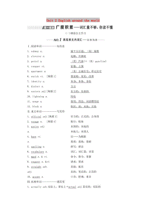 （新課改）2020高考英語一輪復(fù)習(xí) Unit 2 English around the world學(xué)案（含解析）新人教版必修1.doc