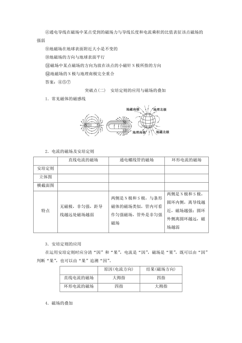 （江苏专版）2020版高考物理一轮复习 第八章 第1节 磁场的描述 磁场对电流的作用讲义（含解析）.doc_第3页