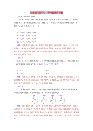 2019高考物理二輪復(fù)習(xí) 第一部分 專(zhuān)題一 力和運(yùn)動(dòng) 專(zhuān)題強(qiáng)化練（一）力與物體的平衡.doc