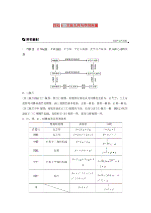 （全國通用版）2019高考數(shù)學(xué)二輪復(fù)習(xí) 板塊四 考前回扣 專題6 立體幾何與空間向量學(xué)案 理.doc