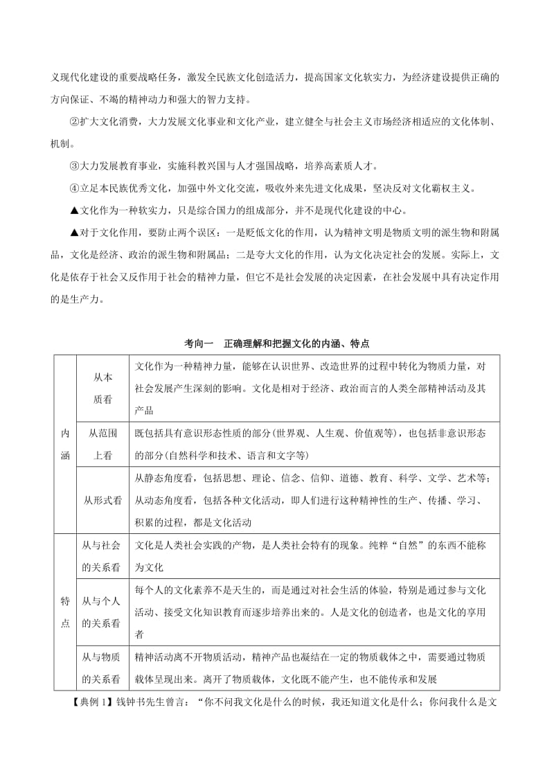 2019年高考政治 考点一遍过 考点31 文化与社会（含解析）.doc_第3页