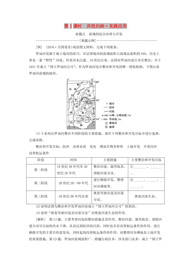 新课改瘦专用2020版高考地理一轮复习第四部分区域发展第四讲流域的综合开发与治理第2课时共性归纳实践应用学案含解析.doc_第1页