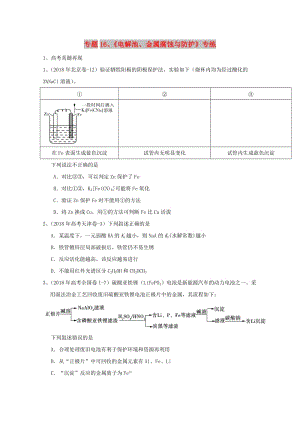 2019年高考化學(xué) 專題16 電解池 金屬腐蝕與防護(hù)高頻考點(diǎn)專練.doc